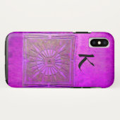 MORGEN STAR, Paars, zwart, monogram Case-Mate iPhone Case (Achterkant (horizontaal))