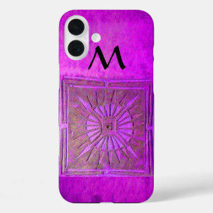 MORGEN STAR, Paars, zwart, monogram iPhone 16 Plus Hoesje