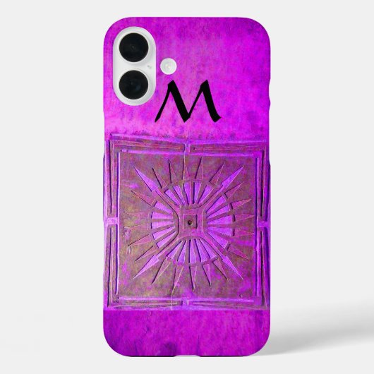 MORGEN STAR, Paars, zwart, monogram Case-Mate iPhone Case (Achterkant)
