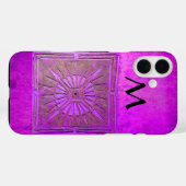 MORGEN STAR, Paars, zwart, monogram Case-Mate iPhone Case (Achterkant (horizontaal))