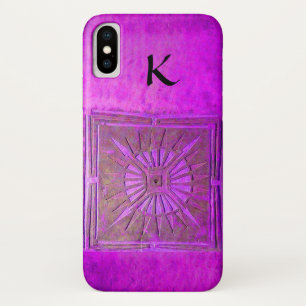 MORGEN STAR Pawnee Paars, zwart, monogram iPhone X Hoesje