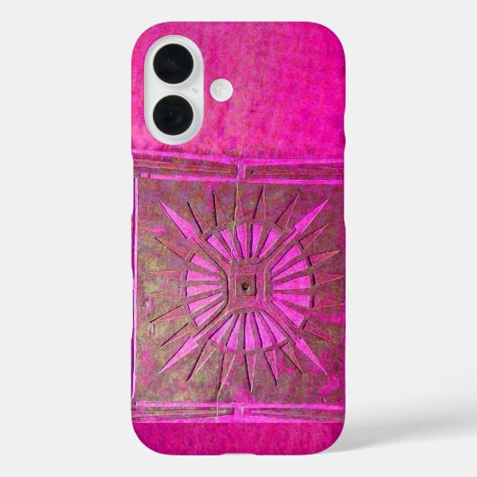 MORGEN STAR, roze, zwart, monogram Fuchsia Case-Mate iPhone Case (Achterkant)