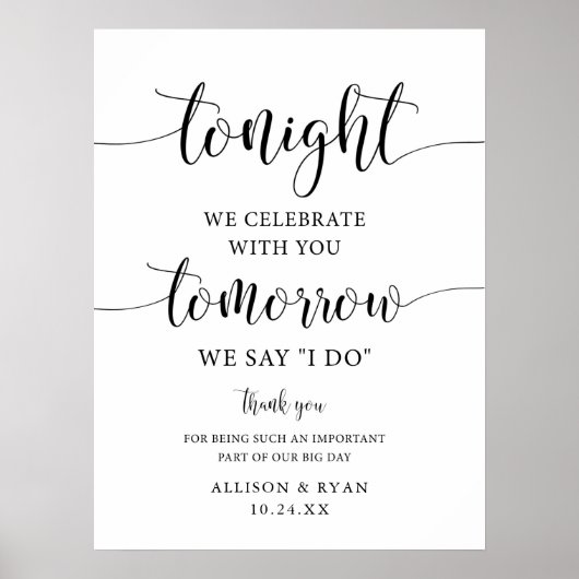 Morgen zeggen we dat ik een feestelijke repetitie  poster (Voorkant)