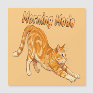 Morgenmodus Oranje Tabby Kat Strekt Grappige Kat