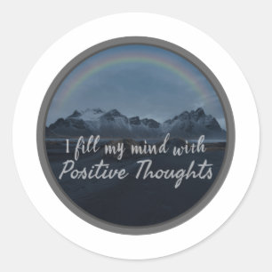morgenochtend inspirerend woorden voor zelfaanvaar ronde sticker
