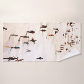 Morgenochtend mensen op het strand badhanddoek (Badhanddoek)