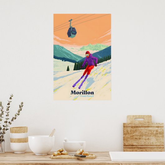 Morillon Skigebied Reisposter Poster (Keuken)
