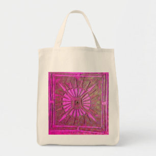 MORING STAR Pink, Fuchsia Black, Monogram Tote Bag