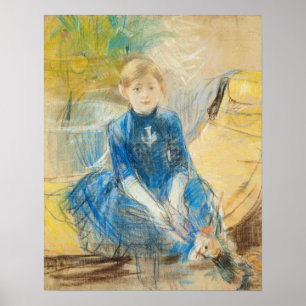 Morisot - Jong meisje in een blauwe jurk 1886 Poster