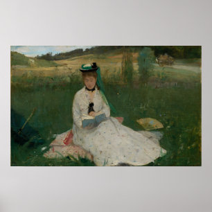 Morisot - Lezing met de groene vlag 1873 Poster