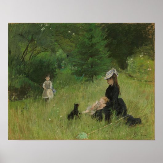 Morisot - Op het gazon 1874 Poster (Voorkant)