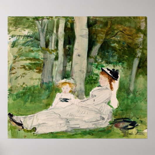 Morisot - Rand van het bos (Edma en Jeanne) 1872 Poster (Voorkant)
