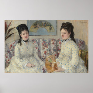 Morisot - twee zussen op een Couch 1869 Poster