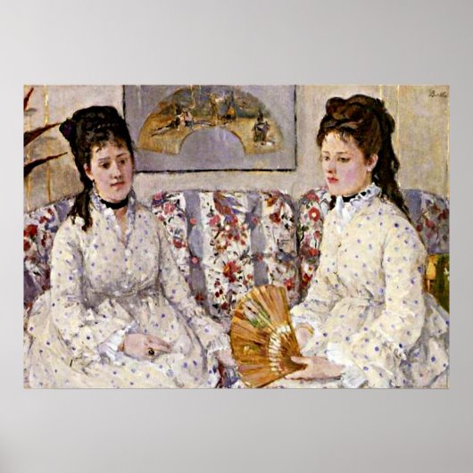 Morisot: Twee zussen op een Couch Poster (Voorkant)