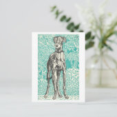 Moriz Jung Greyhound Print Briefkaart (Staand voorkant)