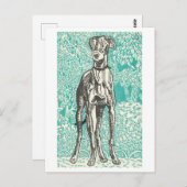 Moriz Jung Greyhound Print Briefkaart (Voorkant / Achterkant)