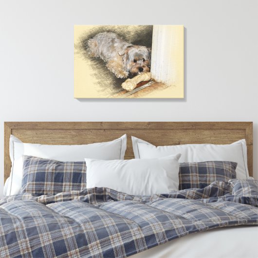 Morkie Art Canvas Afdruk (Insitu (Slaapkamer))