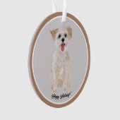 Morkie Chien Acrylique Cercle Ornement (devant)