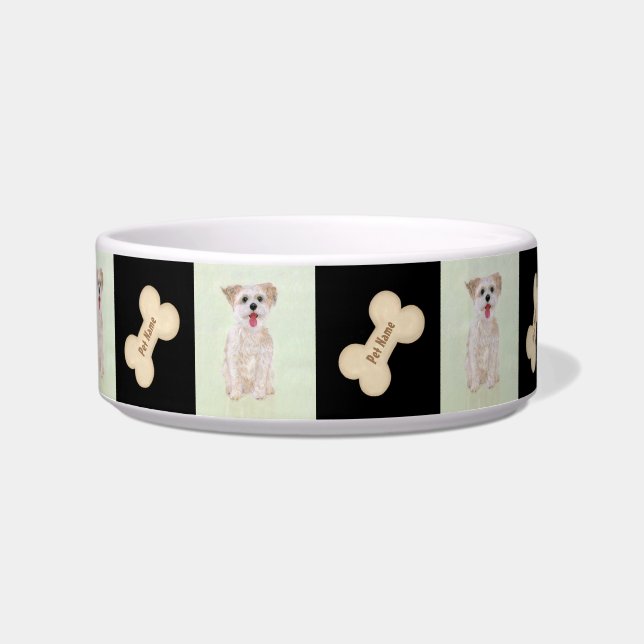 Morkie Dog Bowl met Bot Voerbakje (Voorkant)