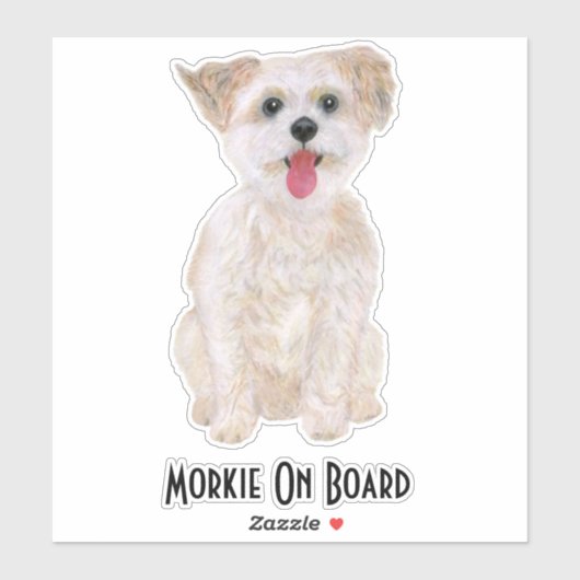 Morkie Dog Custom Cut Sticker (Vel)