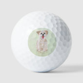 Morkie Dog Golf blaast met tekst Golfballen (Voorkant)