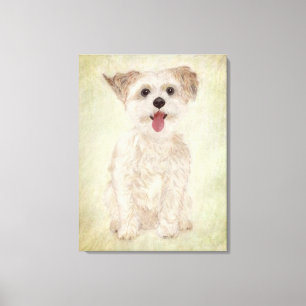 Morkie Dog Premium Verpakt Canvas Print