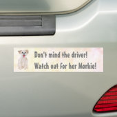 Morkie Funny Attention Sticker pare-chocs (En voiture)