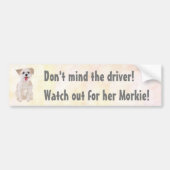 Morkie Funny Attention Sticker pare-chocs (Devant)