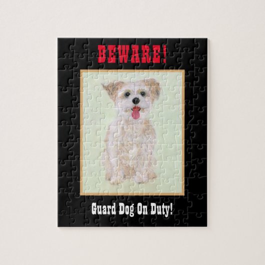 Morkie Funny Guard Dog Jigsaw Puzzle (Vertical)