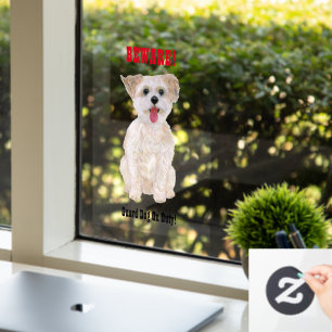 Morkie Funny Guard Dog Window Cling Raamsticker