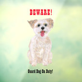 Morkie Funny Guard Dog Window Cling Raamsticker (Vel 3)