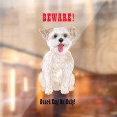 Morkie Funny Guard Dog Window Cling Raamsticker (Vel 2)