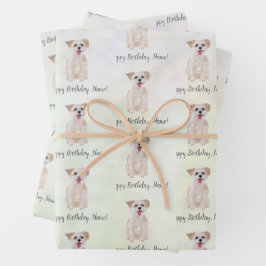 Morkie-hond verjaardagspapier inpakpapier vel