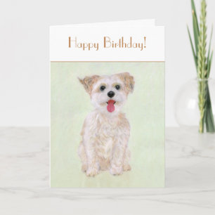 Morkie-hond verjaardagsvouwkart kaart