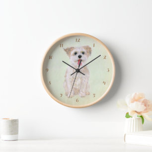 Morkie Houten Klok met Natuurlijke Afwerking
