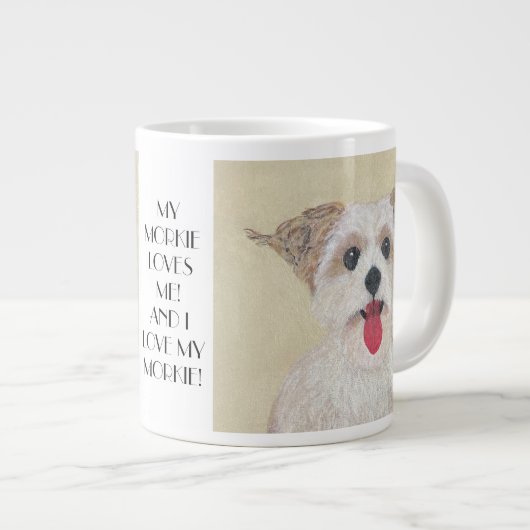 Morkie Love Jumbo Mug (Devant droit)