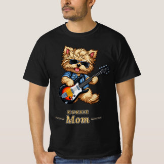 Morkie Moeder Rockster Gitaar Hond Cadeau T-shirt