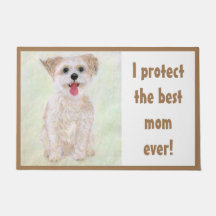 Morkie Moederwacht Dog Doormat Large