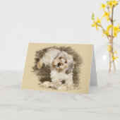 Morkie-Wenskaart Kaart (Gele Bloem)