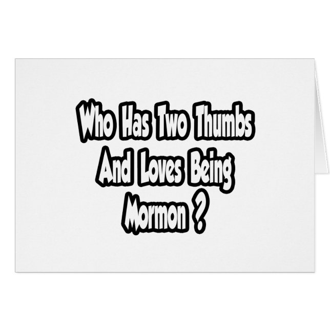 Mormon Pride Joke.. twee duimen (Voorkant Horizontaal)