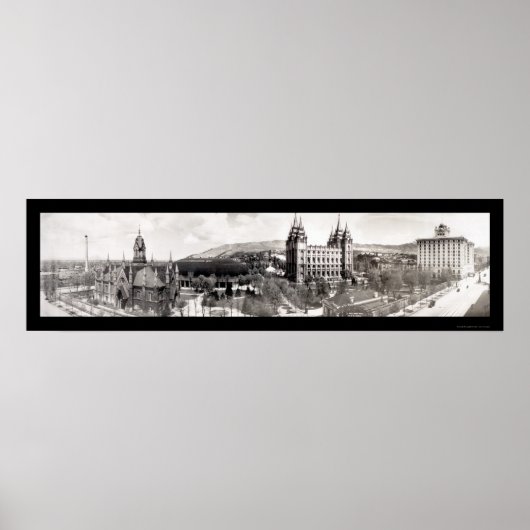 Mormon Temple Grounds Foto 1912 Poster (Voorkant)