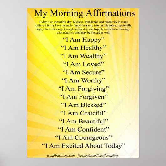 Morning Affirmations Poster (Voorkant)