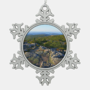 Morning atop Cadillac Mountain in Acadia Tin Sneeuwvlok Ornament