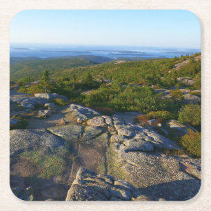 Morning atop Cadillac Mountain in Acadia Vierkante Kartonnen Onderzetter