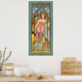 Morning Awakening door Alphonse Mucha Poster (Keuken)