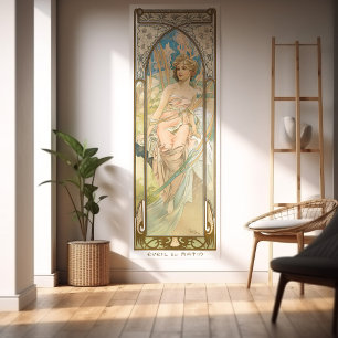 Morning Awakking Art Nouveau Poster Set 3/4 Mucha