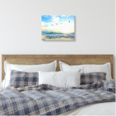 Morning Beach Seagulls Canvas Afdruk (Insitu (Slaapkamer))