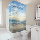 Morning Beach Seagulls Douchegordijn (In situ)