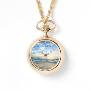 Morning Beach Seagulls Horloge