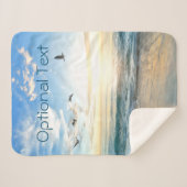 Morning Beach Seagulls Sherpa Deken (Voorkant (horizontaal))